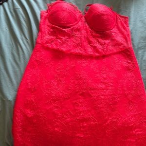 Wore only one time.  Transparent under the breast and back area